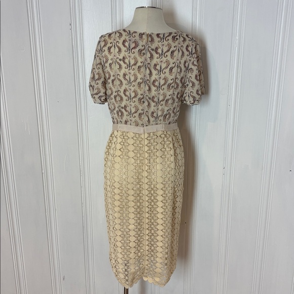 TORY BURCH 100% Silk & Embroidered Cotton Dress – Size 12 - Picture 6 of 12